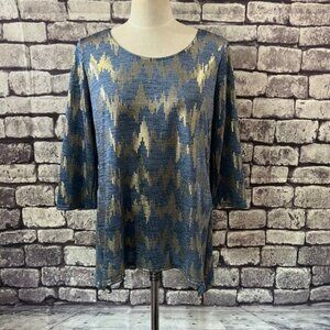 Peck & Peck Sheer Metallic Top Size L